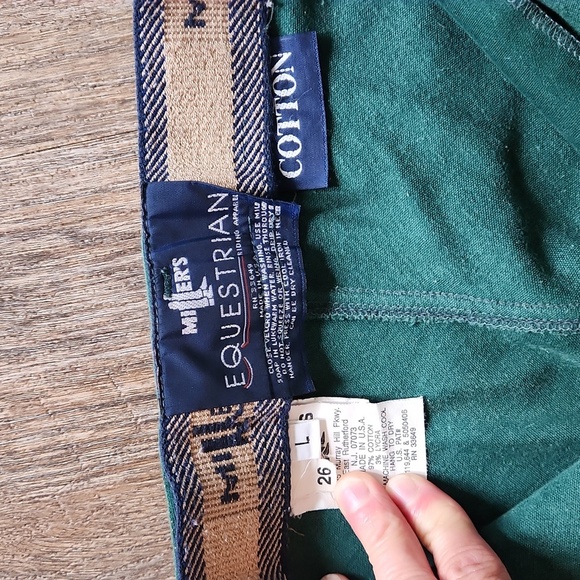 Millers Equestrian Green Riding Pants Size 26 Youth Large - Picture 3 of 6